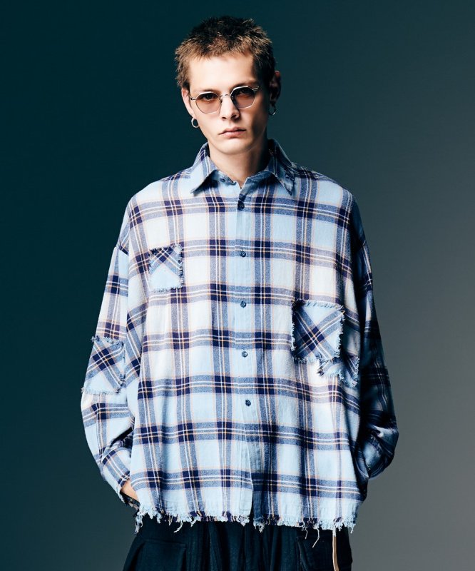 画像9: 【glamb 2026 Spring先行予約】glamb グラム / 4XL Flannel Shirt (2色展開) (9)