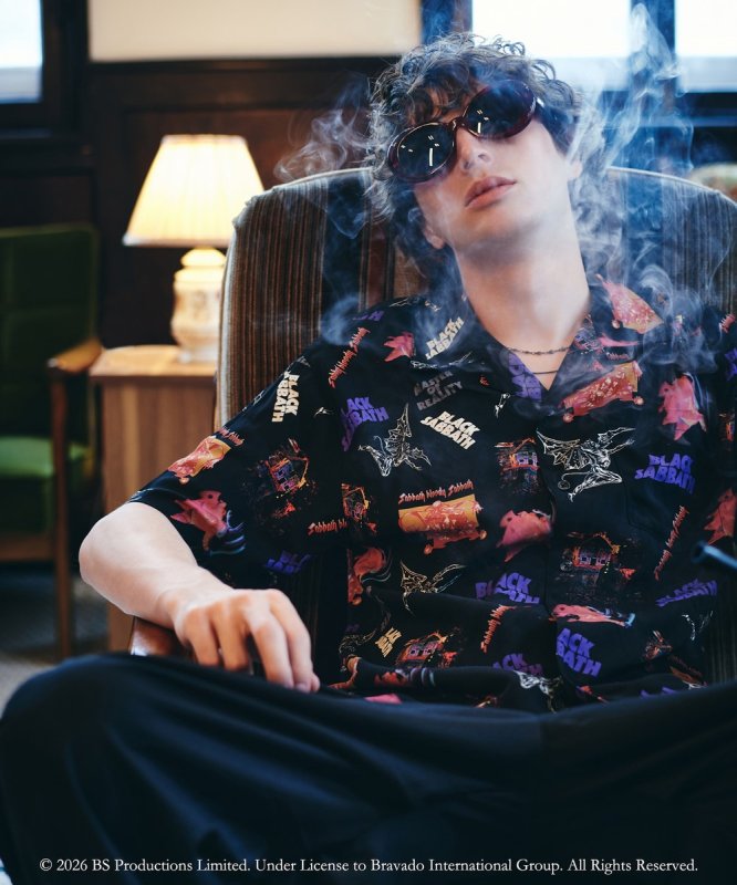 画像8: 【glamb 2026 Spring先行予約】glamb グラム / Black Sabbath Open Collar Shirt (1色展開) (8)