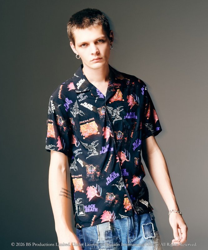 画像10: 【glamb 2026 Spring先行予約】glamb グラム / Black Sabbath Open Collar Shirt (1色展開) (10)