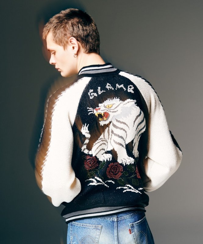画像11: 【glamb 2026 Spring先行予約】glamb グラム / White Tiger Knit Ska Jumper (3色展開) (11)