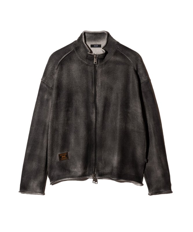 画像2: 【glamb 2026 Spring先行予約】glamb グラム / Paraffin Coated Knit Blouson (2色展開) (2)