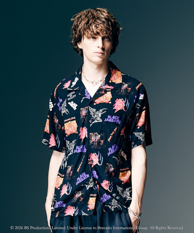 画像9: 【glamb 2026 Spring先行予約】glamb グラム / Black Sabbath Open Collar Shirt (1色展開) (9)