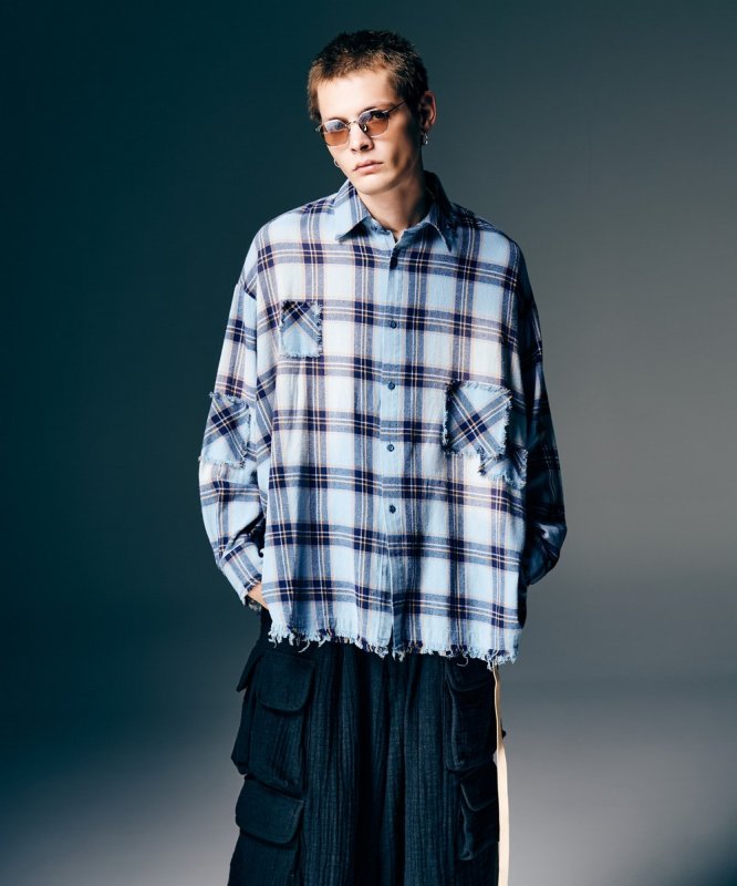 画像11: 【glamb 2026 Spring先行予約】glamb グラム / 4XL Flannel Shirt (2色展開) (11)