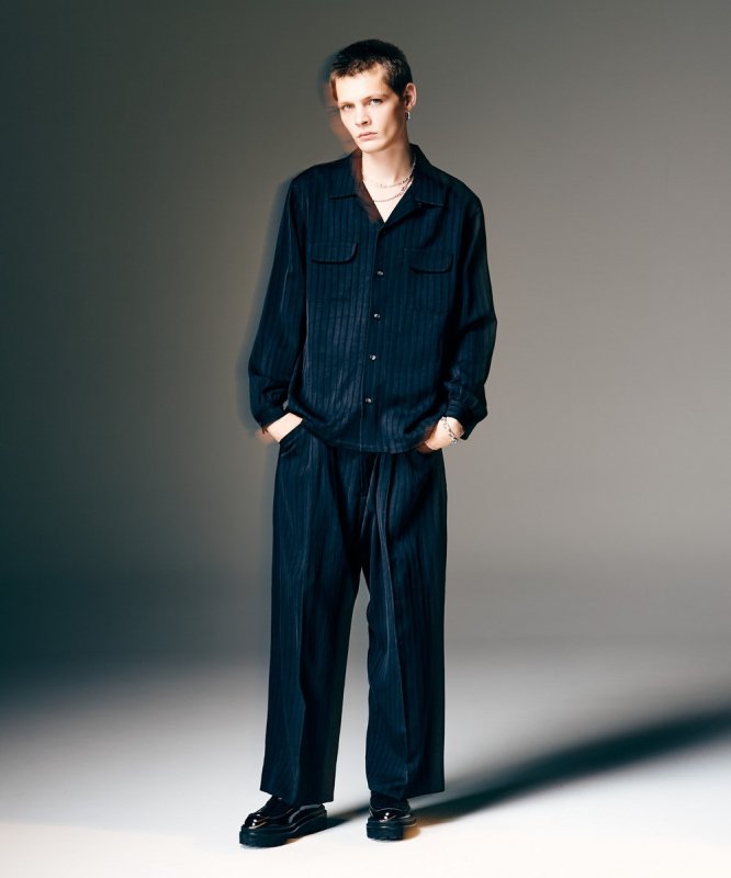 画像16: 【glamb 2026 Spring先行予約】glamb グラム / Stripe Jacquard Linen Shirt (3色展開) (16)