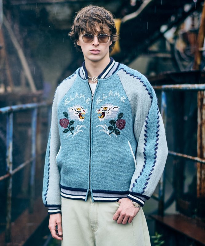 画像28: 【glamb 2026 Spring先行予約】glamb グラム / White Tiger Knit Ska Jumper (3色展開) (28)