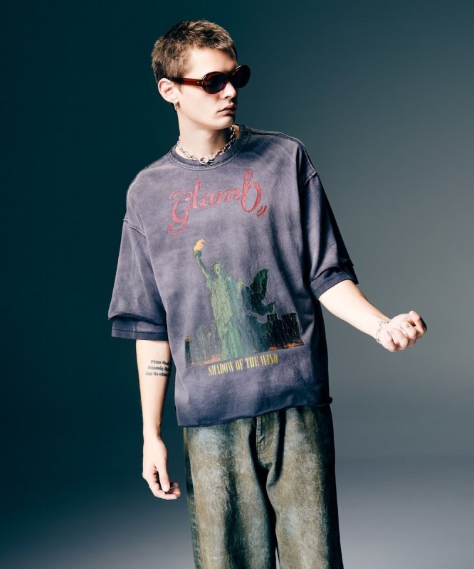 画像4: 【glamb 2026 Spring先行予約】glamb グラム / Shadow of Liberty T-Shirt (2色展開) (4)