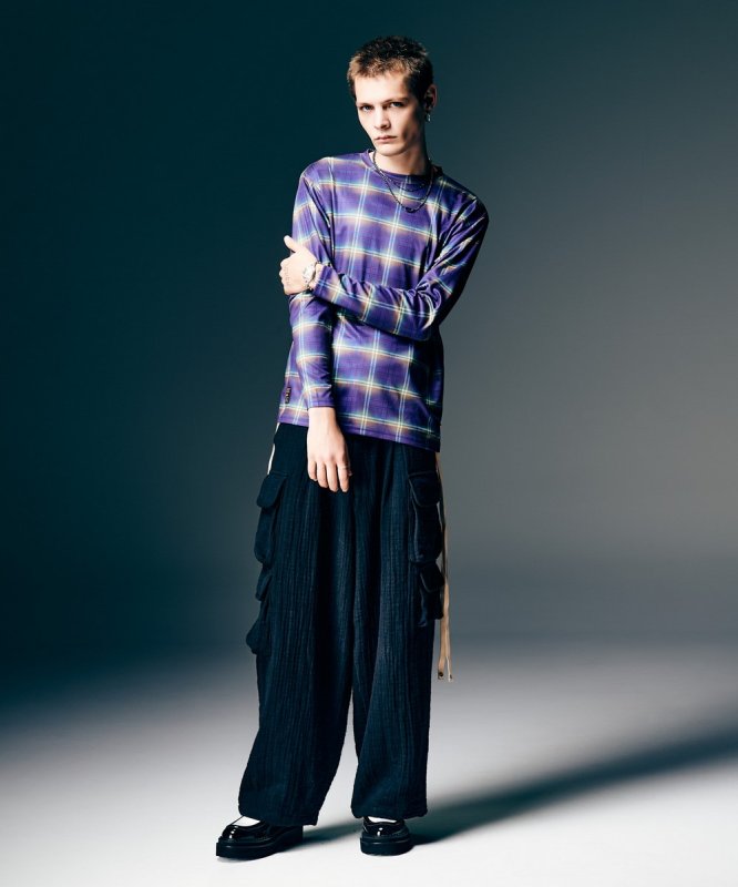 画像13: 【glamb 2026 Spring先行予約】glamb グラム / Tech Mesh Check T-Shirt (2色展開) (13)