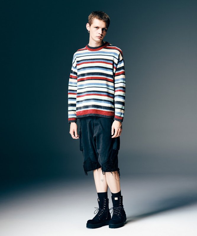 画像10: 【glamb 2026 Spring先行予約】glamb グラム / Mid Century Border Knit (1色展開) (10)