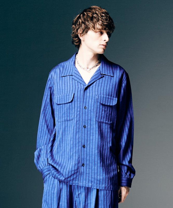 画像12: 【glamb 2026 Spring先行予約】glamb グラム / Stripe Jacquard Linen Shirt (3色展開) (12)