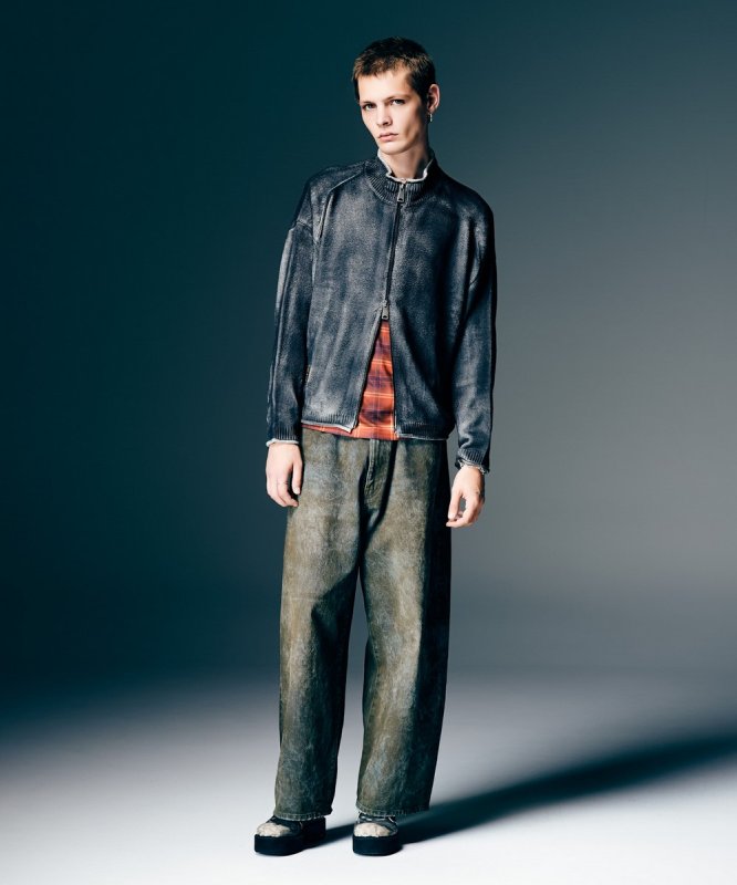 画像15: 【glamb 2026 Spring先行予約】glamb グラム / Paraffin Coated Knit Blouson (2色展開) (15)