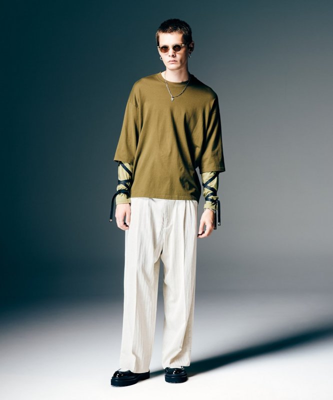 画像17: 【glamb 2026 Spring先行予約】glamb グラム / Stripe Jacquard Linen Pants (3色展開) (17)