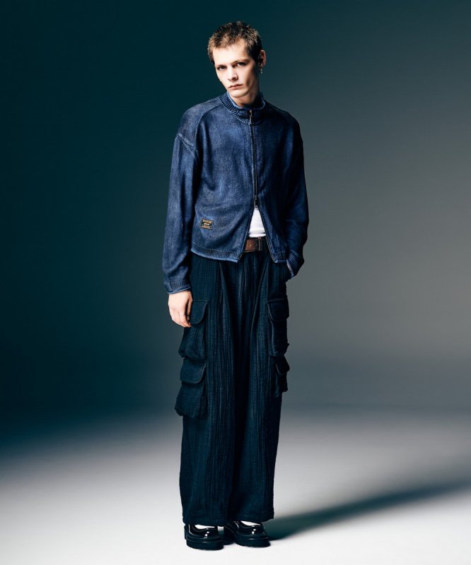 画像13: 【glamb 2026 Spring先行予約】glamb グラム / Paraffin Coated Knit Blouson (2色展開) (13)