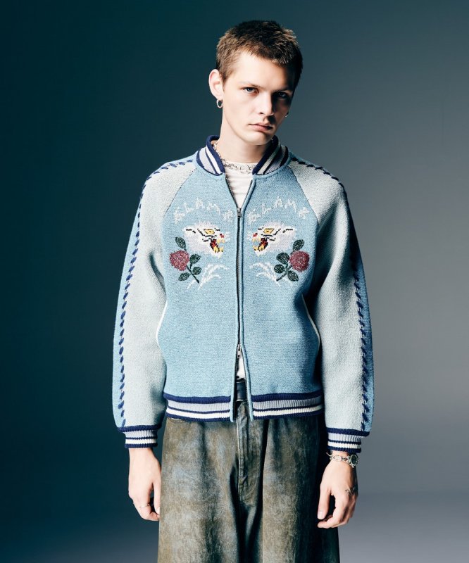 画像14: 【glamb 2026 Spring先行予約】glamb グラム / White Tiger Knit Ska Jumper (3色展開) (14)