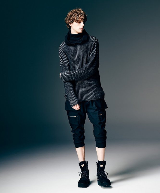 画像15: 【glamb 2026 Spring先行予約】glamb グラム / Stripe Rib Knit Hoodie (2色展開) (15)