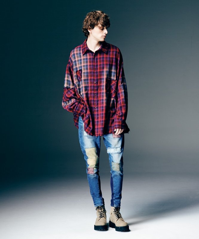 画像14: 【glamb 2026 Spring先行予約】glamb グラム / 4XL Flannel Shirt (2色展開) (14)