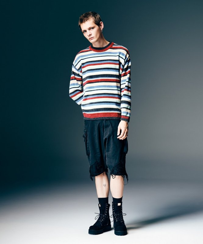 画像11: 【glamb 2026 Spring先行予約】glamb グラム / Mid Century Border Knit (1色展開) (11)