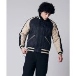 画像6: 【ユニセックス】TAION タイオン / ジャパンスペシャルリバーシブルスカジャンダウンジャケット (black x silver beige) (6)