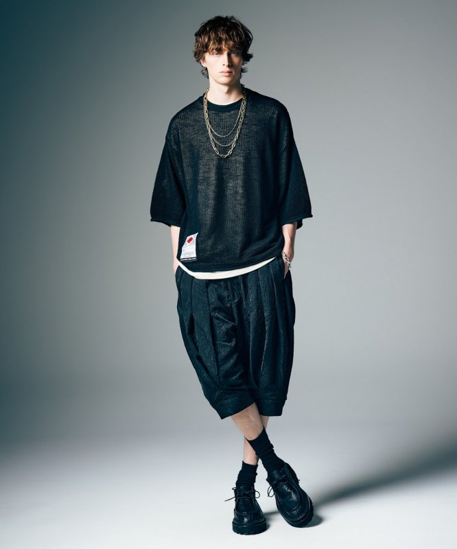 画像14: 【glamb 2026 Summer先行予約】glamb グラム / Marble Pleats Cropped Pants (2色展開) (14)