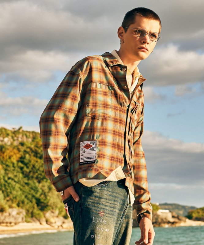 画像18: 【glamb 2026 Summer先行予約】glamb グラム / Ombre Check Shirt Jacket (2色展開) (18)