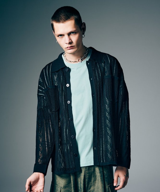 画像8: 【glamb 2026 Summer先行予約】glamb グラム / Openwork Knit Shirt (2色展開) (8)