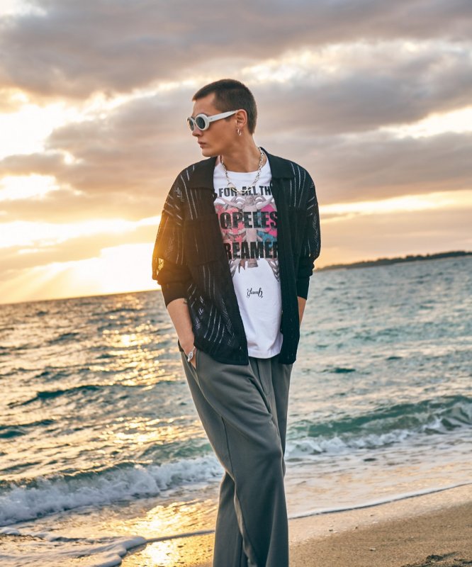 画像24: 【glamb 2026 Summer先行予約】glamb グラム / Openwork Knit Shirt (2色展開) (24)