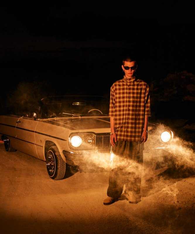 画像16: 【glamb 2026 Summer先行予約】glamb グラム / Stand Collar Check Shirt (2色展開) (16)