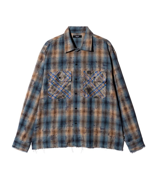 画像2: 【glamb 2026 Summer先行予約】glamb グラム / Grunge Stain Check Shirt (2色展開) (2)