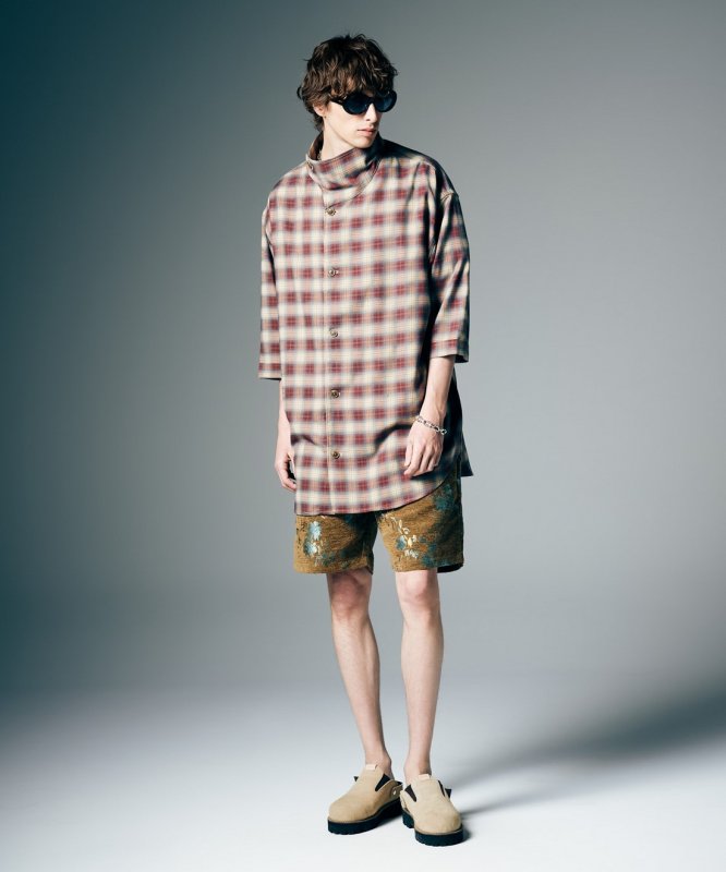 画像6: 【glamb 2026 Summer先行予約】glamb グラム / Stand Collar Check Shirt (2色展開) (6)