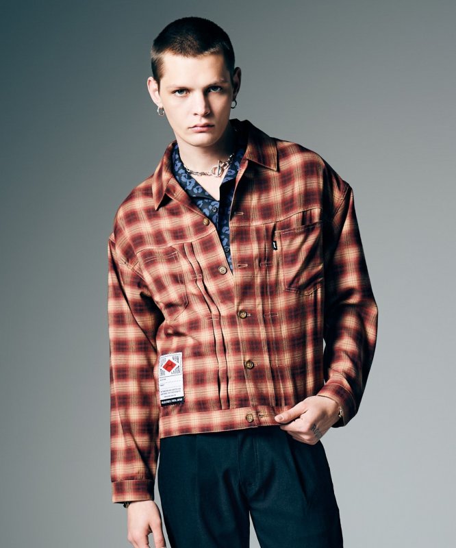 画像6: 【glamb 2026 Summer先行予約】glamb グラム / Ombre Check Shirt Jacket (2色展開) (6)