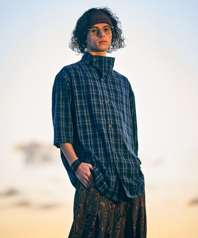 画像12: 【glamb 2026 Summer先行予約】glamb グラム / Stand Collar Check Shirt (2色展開) (12)