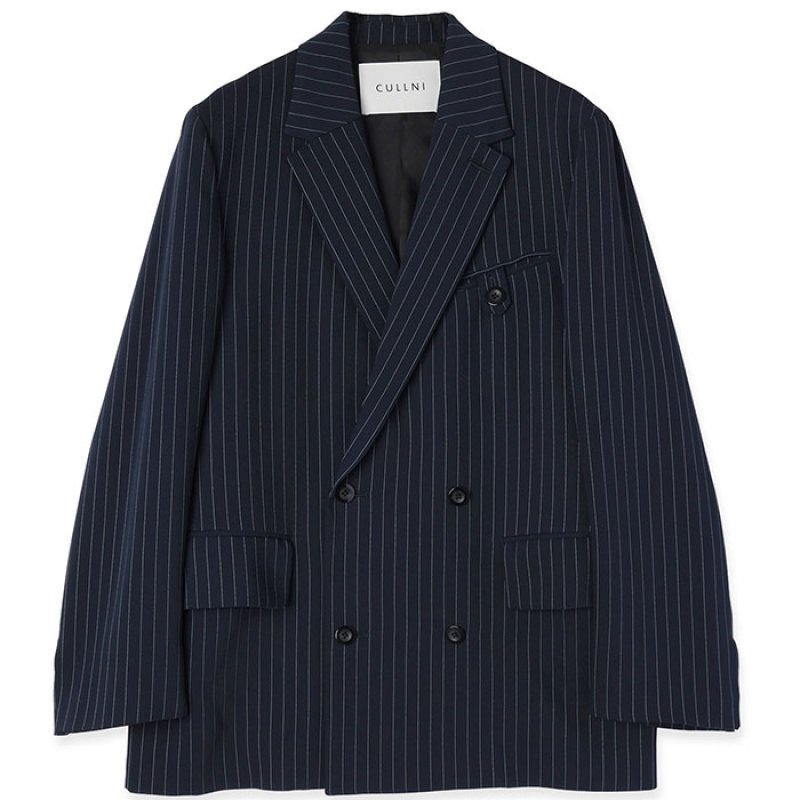 CULLNI クルニ / Stripe Double Cloth Button Tab Pocket Tailored