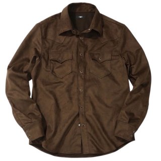 TMT / FAUX SUEDE WESTERN SHIRT (brown)の通販－INCENSE(インセンス)