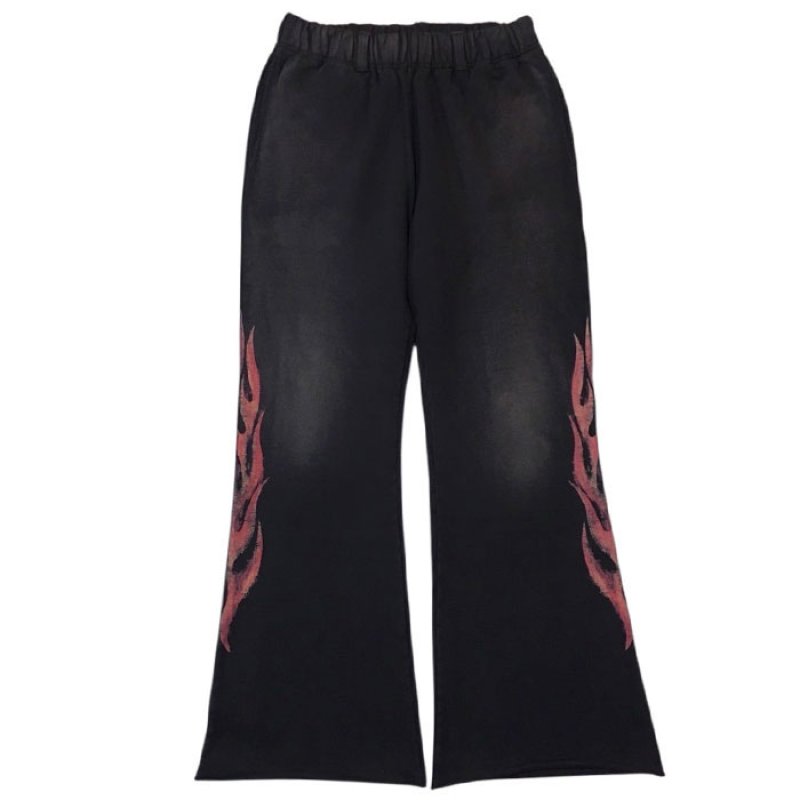 KAMIYA カミヤ / CRAYON FLAME Bootcut Sweat Pants (black)の通販