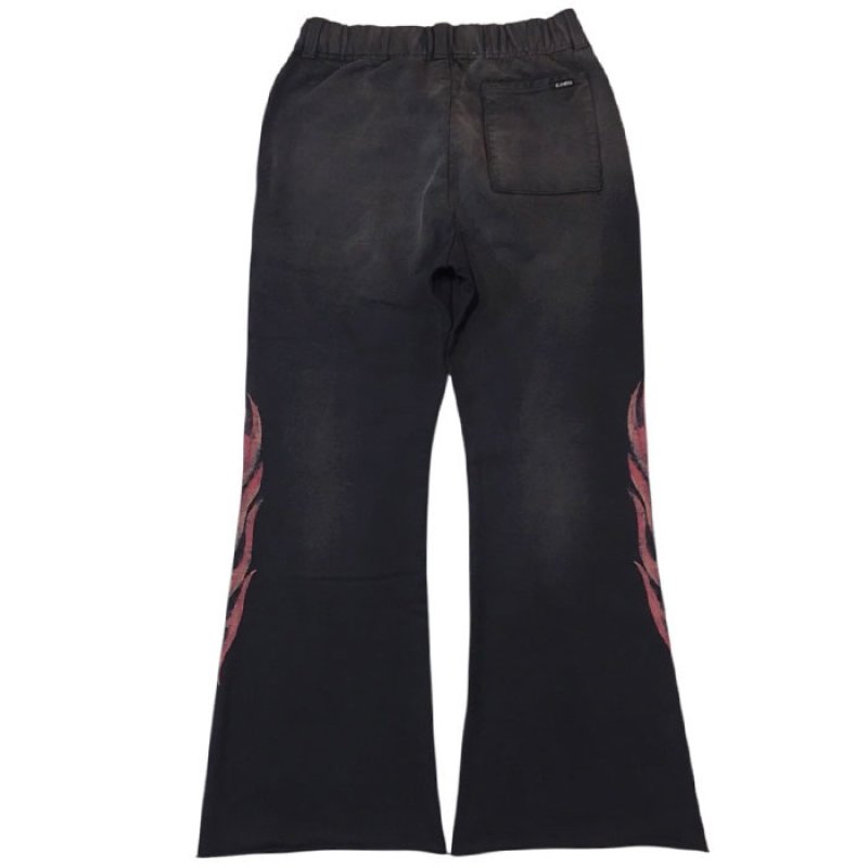 KAMIYA カミヤ / CRAYON FLAME Bootcut Sweat Pants (black)の通販
