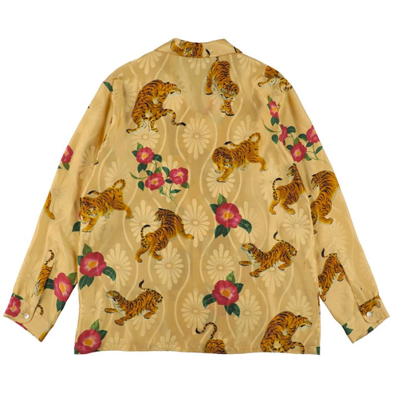 mocoaloha様 NIPOALOHA ニポアロハ / SILK LONG SLEEVE ALOHA SHIRT (TIGER