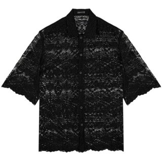 Eaphi TULLE LACE SHIRT ブラック LAD MUSICIAN ラッドミュージシャン / TULLE EMBROIDERY LACE SHORT