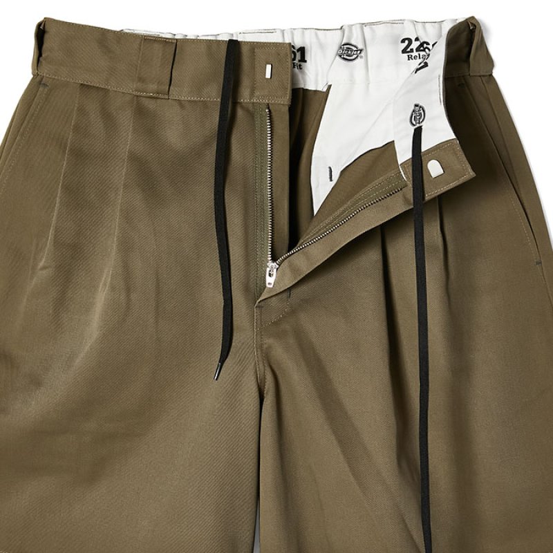 N.HOOLYWOOD エヌハリウッド / x Dickies 2TUCKS HALF PANTS (khaki)の