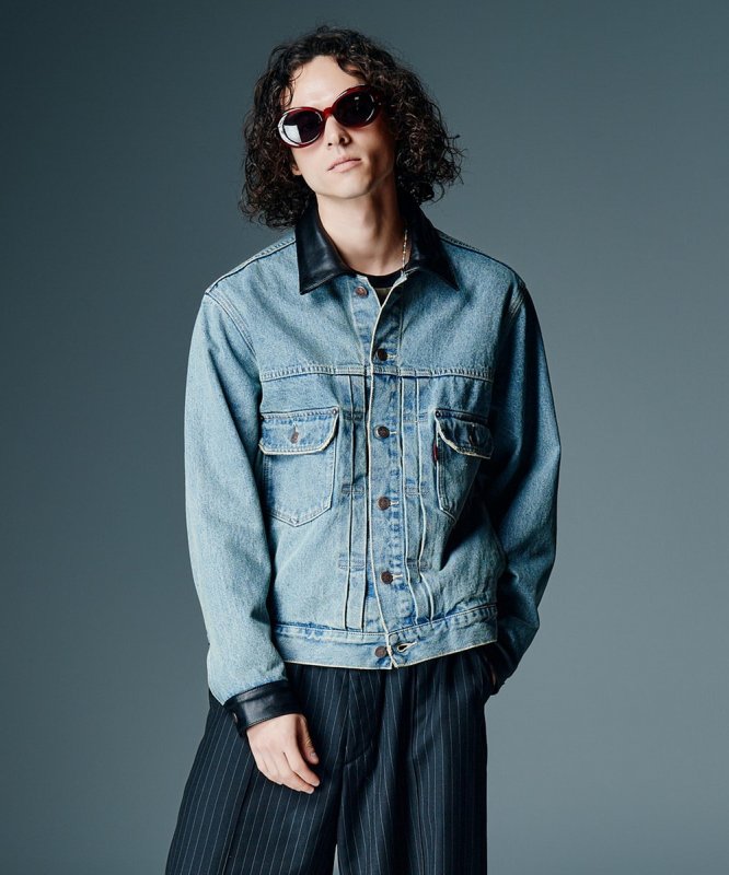画像9: 【glamb 2026 Autumn先行予約】glamb グラム / Leather Combination Denim Jacket (2色展開) (9)
