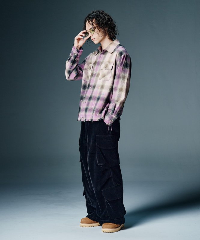 画像9: 【glamb 2026 Autumn先行予約】glamb グラム / Paint Splash Check Shirt (2色展開) (9)
