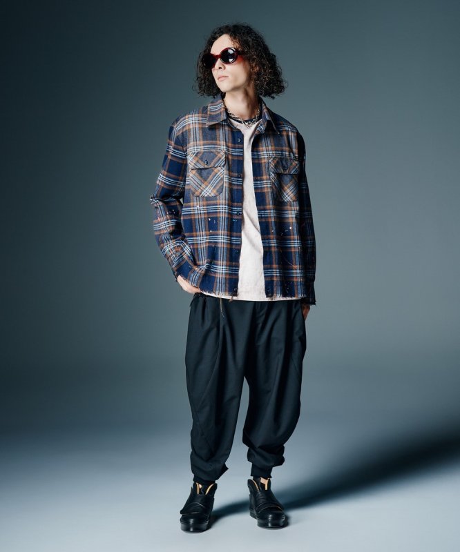 画像11: 【glamb 2026 Autumn先行予約】glamb グラム / Paint Splash Check Shirt (2色展開) (11)
