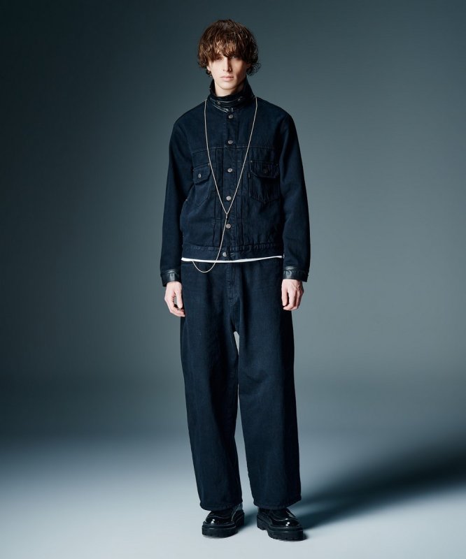 画像16: 【glamb 2026 Autumn先行予約】glamb グラム / Leather Combination Wide Denim (2色展開) (16)