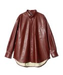 画像2: 【glamb 2026 Autumn先行予約】glamb グラム / Synth Leather Button Down Shirt (2色展開) (2)
