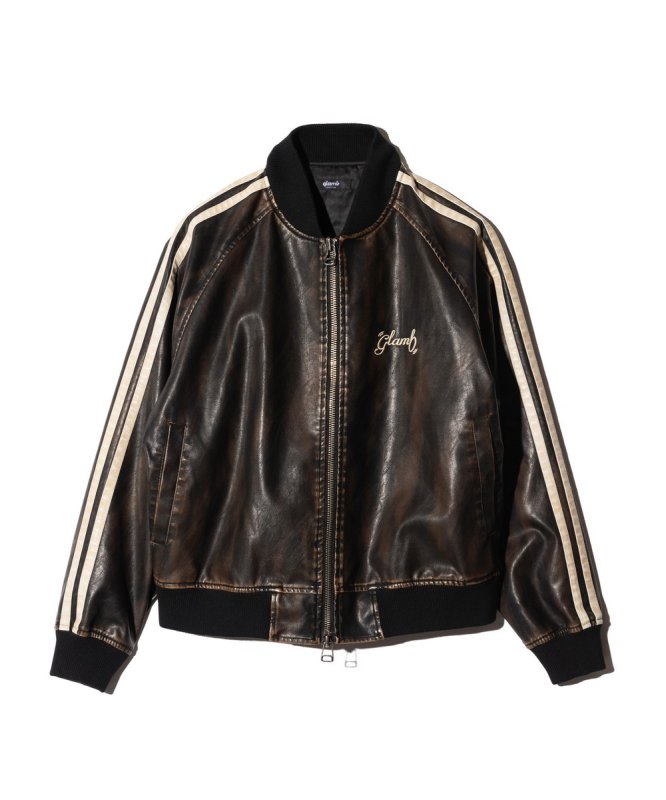 画像2: 【glamb 2026 Autumn先行予約】glamb グラム / Fade Leather Track Jacket (2色展開) (2)