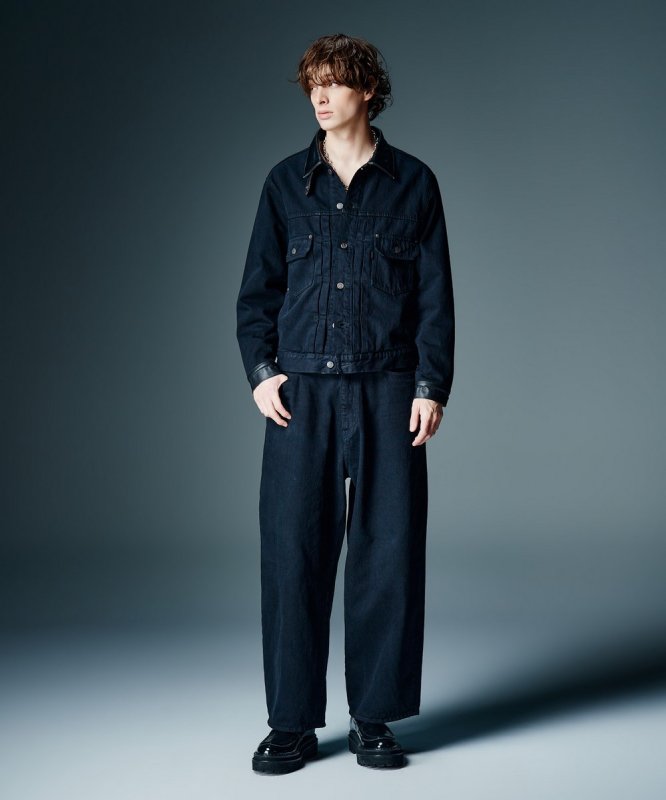 画像15: 【glamb 2026 Autumn先行予約】glamb グラム / Leather Combination Wide Denim (2色展開) (15)