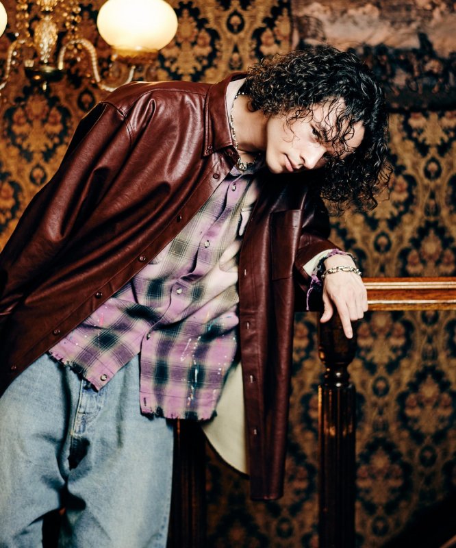 画像13: 【glamb 2026 Autumn先行予約】glamb グラム / Synth Leather Button Down Shirt (2色展開) (13)