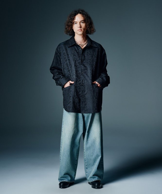 画像22: 【glamb 2026 Autumn先行予約】glamb グラム / Leather Combination Wide Denim (2色展開) (22)