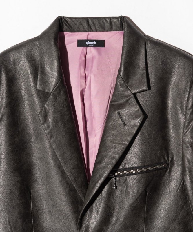 画像4: 【glamb 2026 Autumn先行予約】glamb グラム / Synth Leather Tailored Jacket (2色展開) (4)