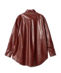 画像3: 【glamb 2026 Autumn先行予約】glamb グラム / Synth Leather Button Down Shirt (2色展開) (3)