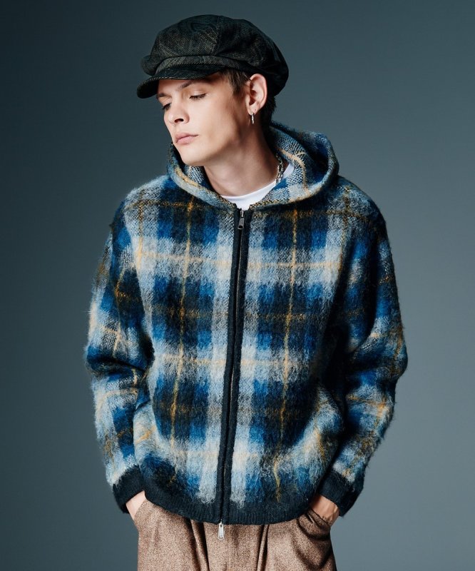 画像6: 【glamb 2026 Autumn先行予約】glamb グラム / Check Knit Hoodie (2色展開) (6)