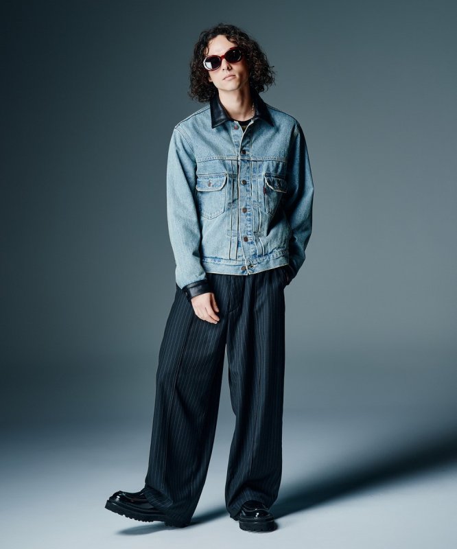 画像10: 【glamb 2026 Autumn先行予約】glamb グラム / Leather Combination Denim Jacket (2色展開) (10)